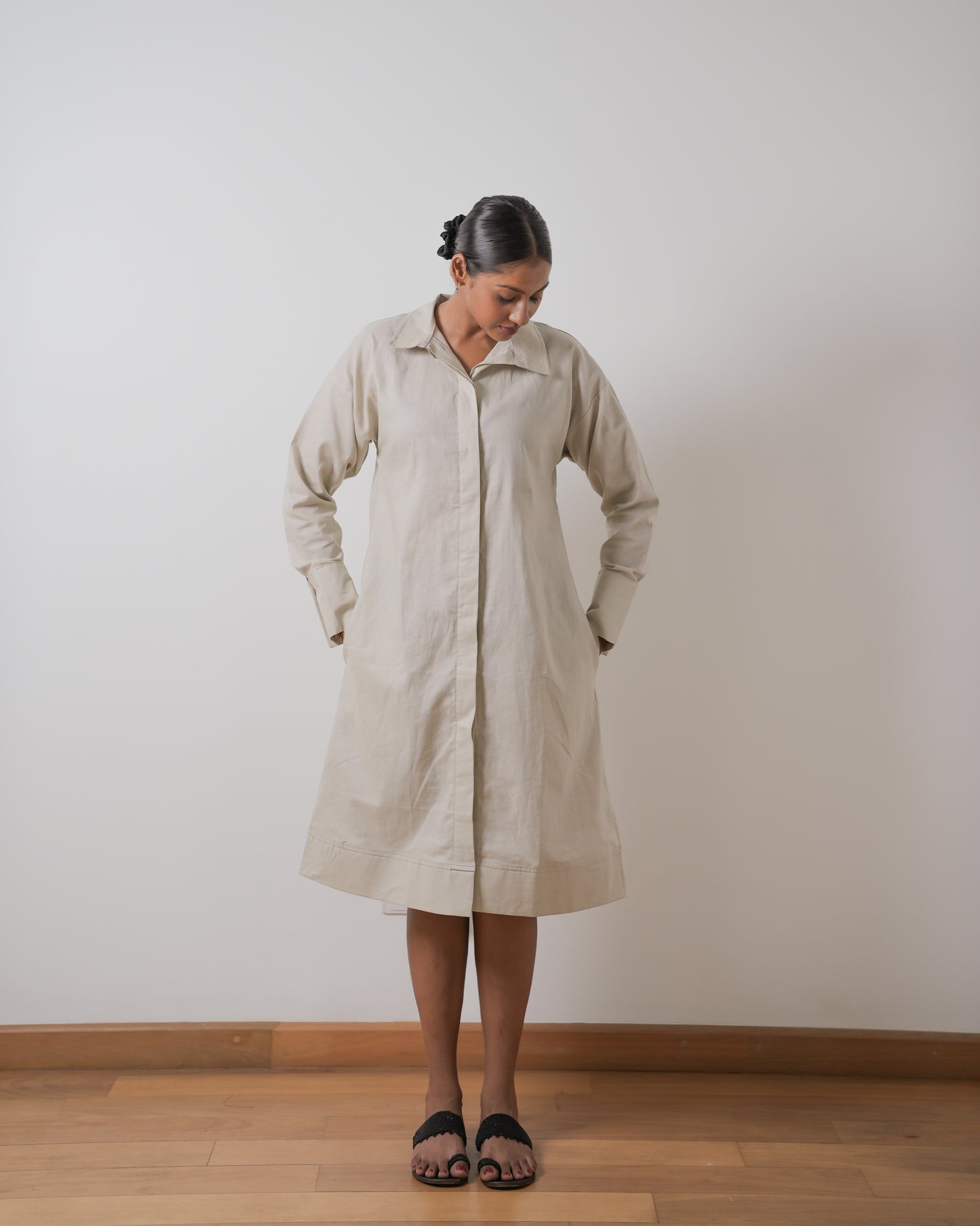 Isla linen shirt dress