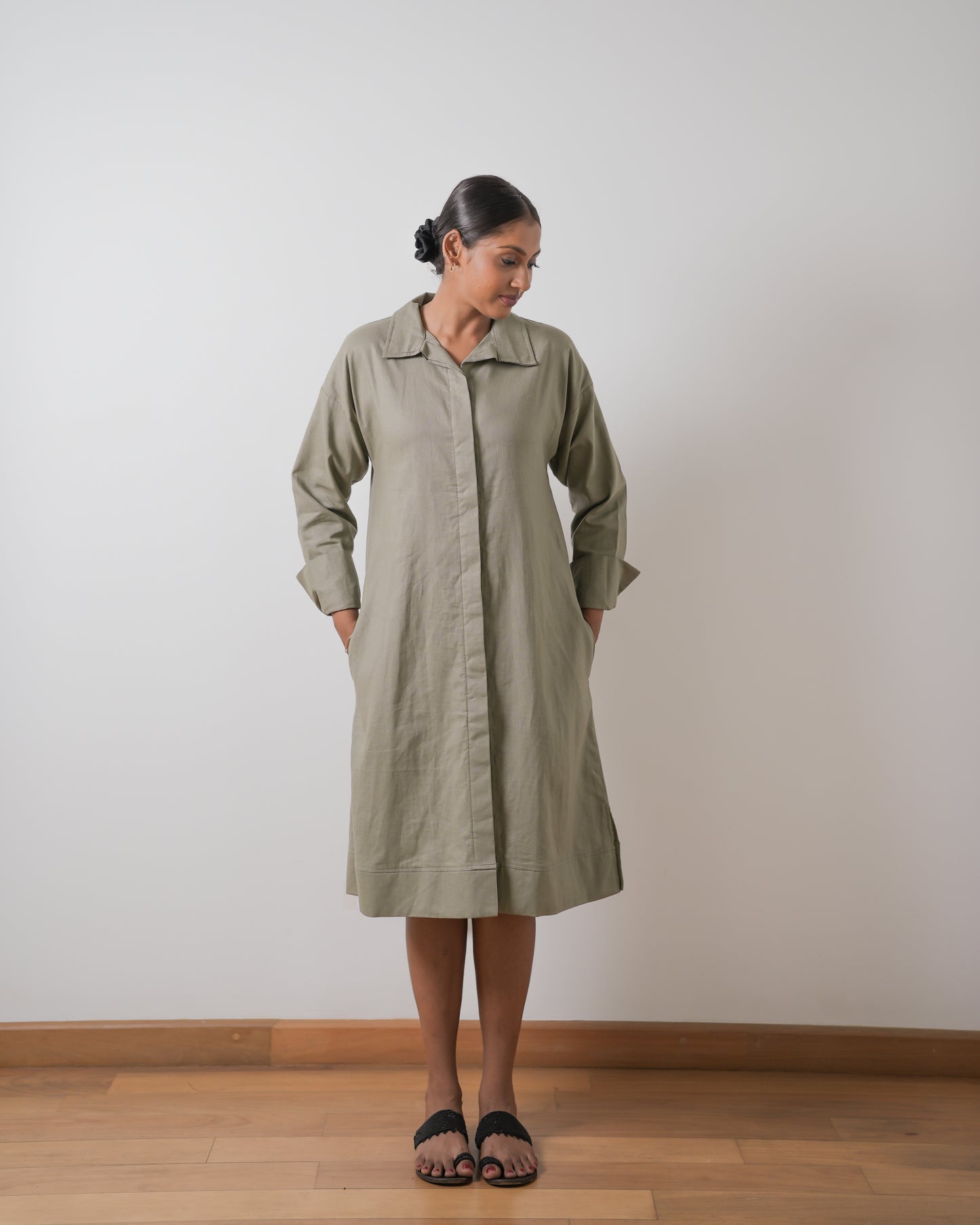 Isla linen shirt dress