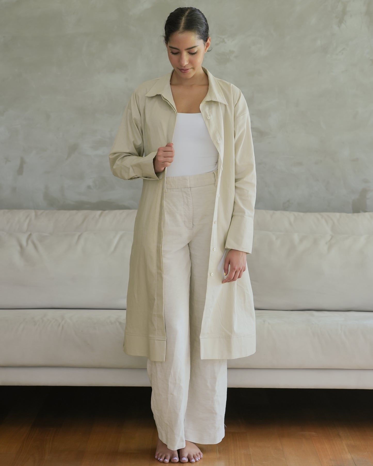 Isla linen shirt dress
