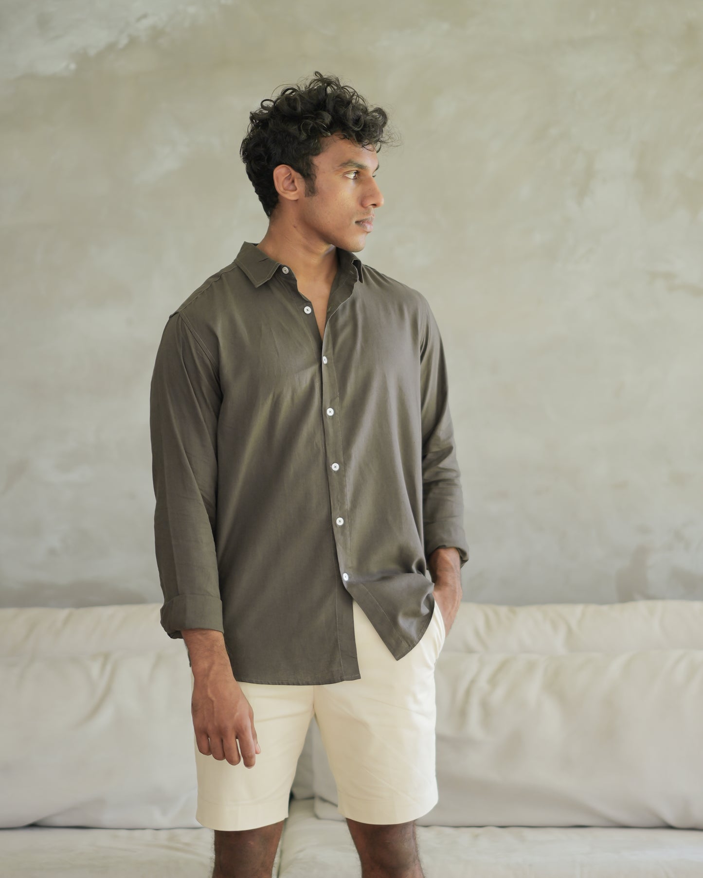 Charcoal Kennedy long sleeve shirt