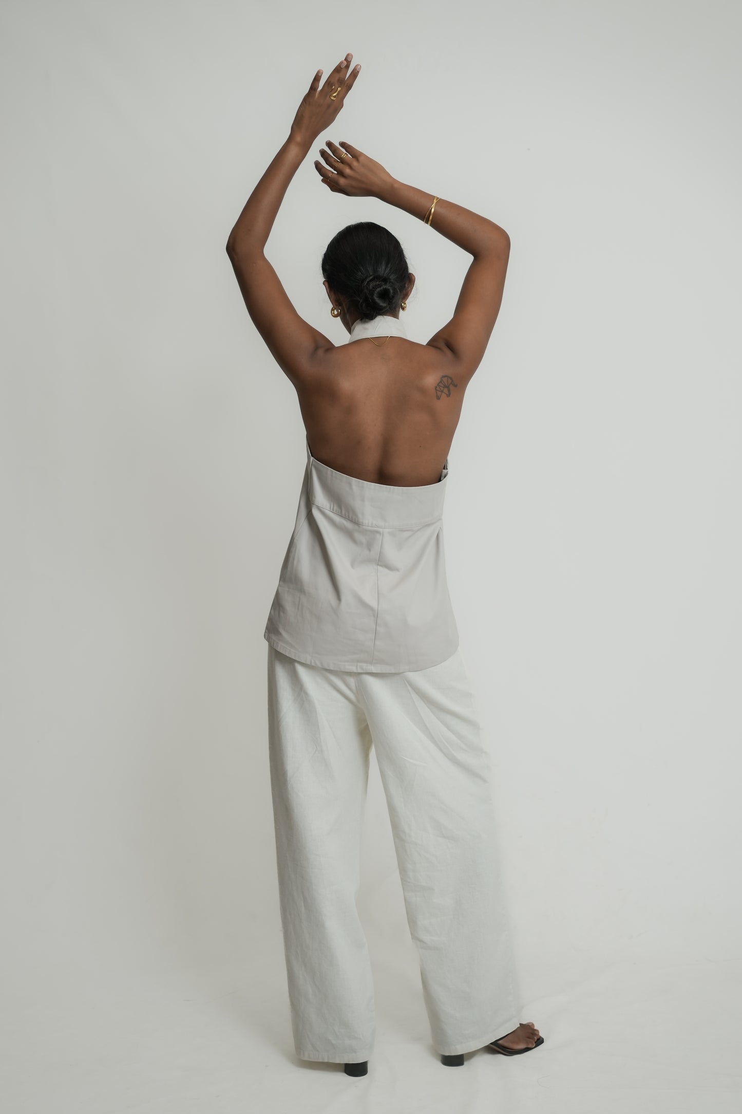 York tailored halter neck top