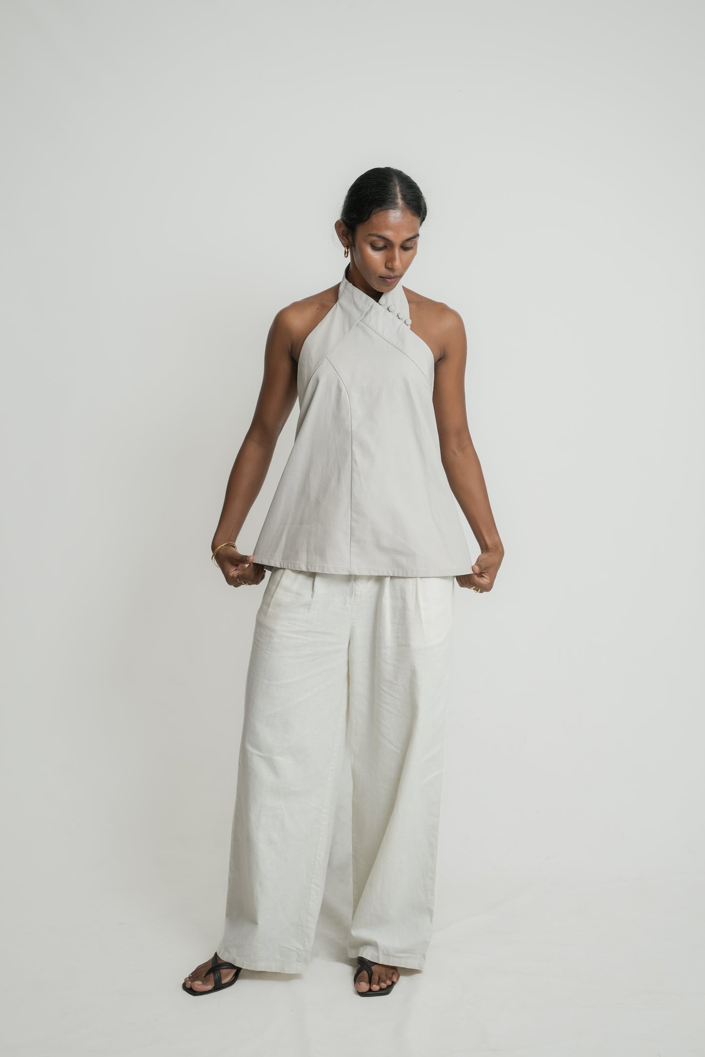 York tailored halter neck top