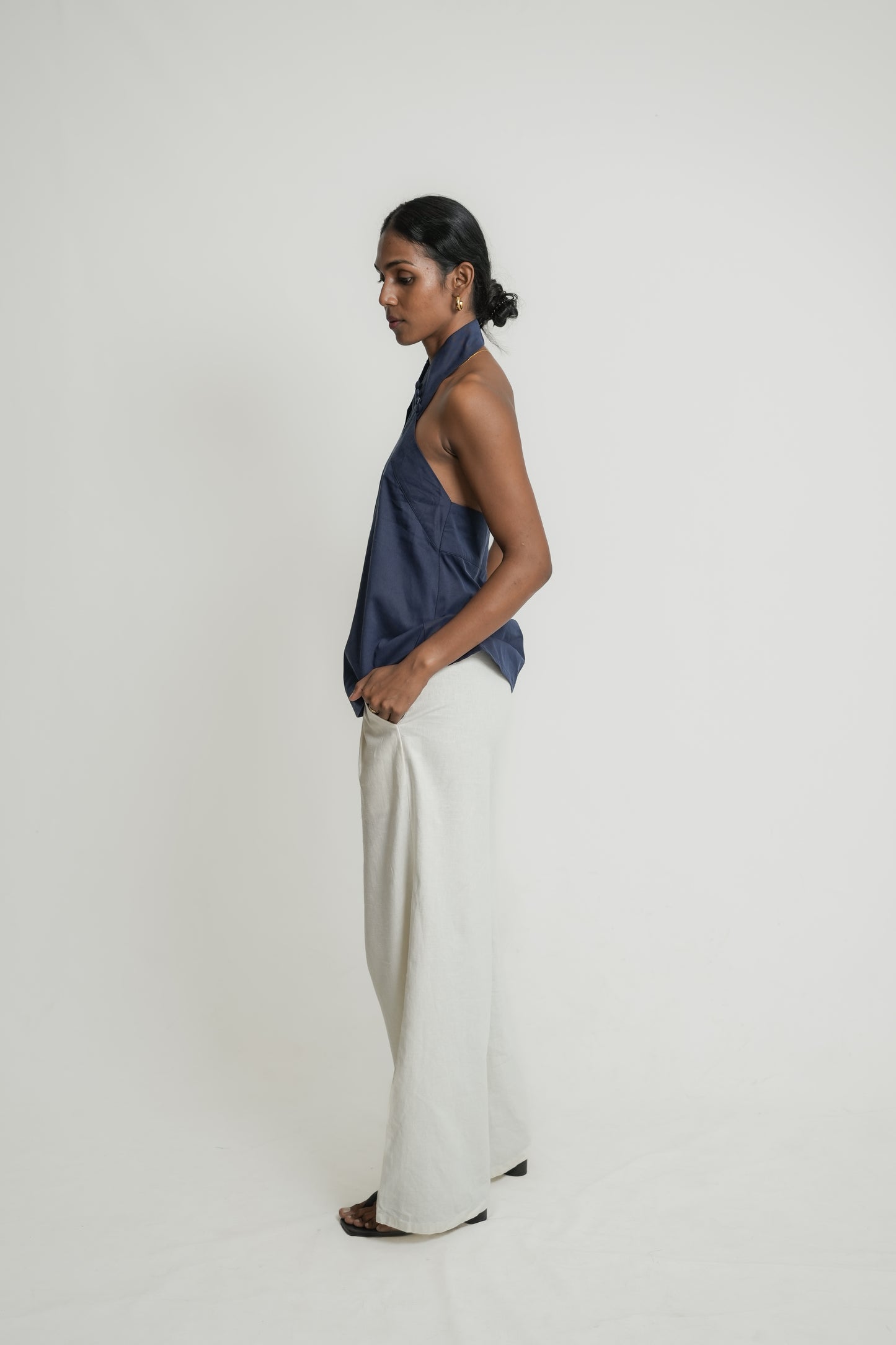 York tailored halter neck top