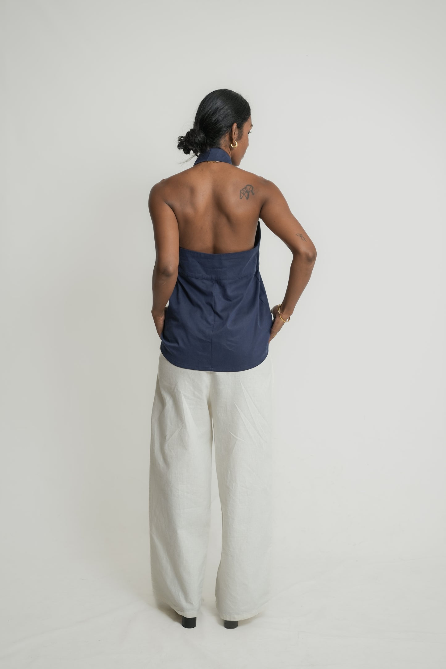 York tailored halter neck top