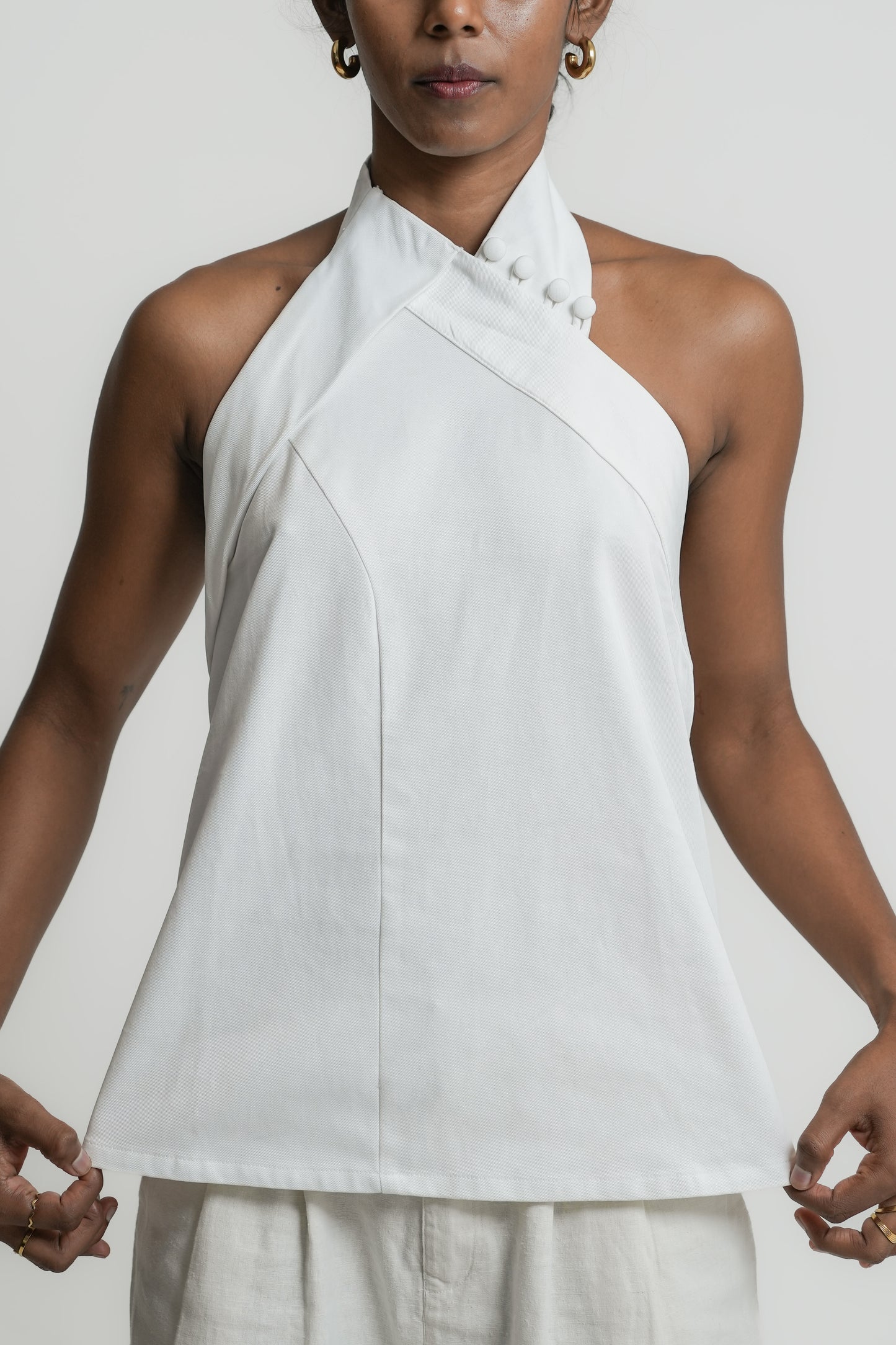 York tailored halter neck top