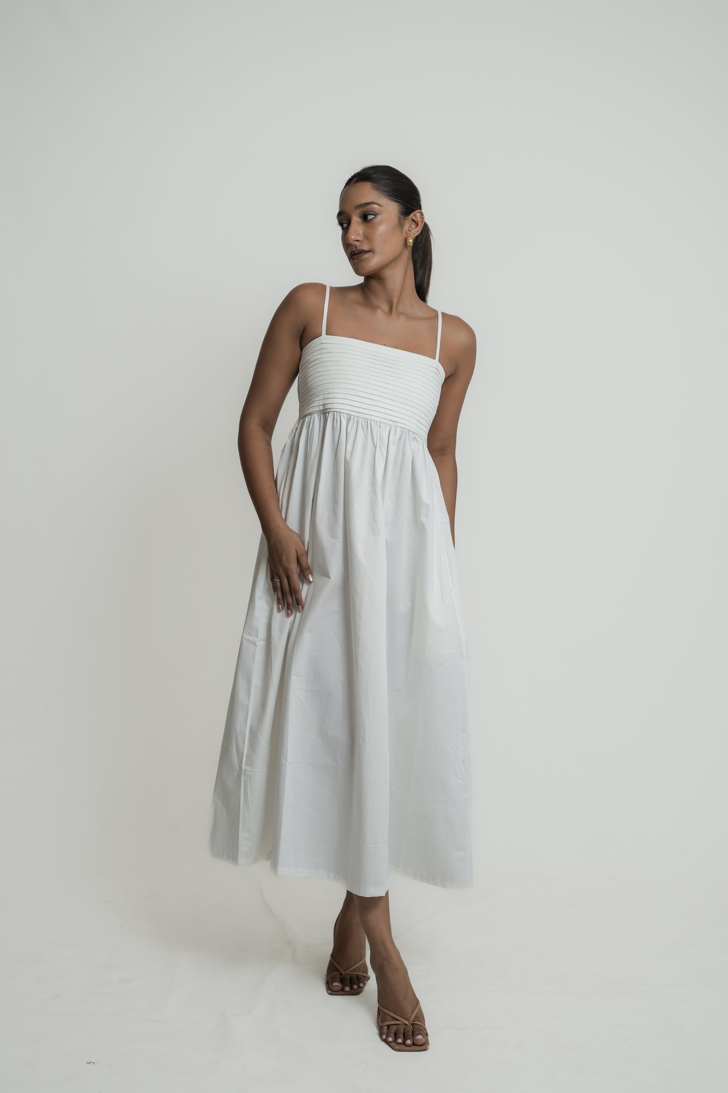Rosmead pintuck midi dress