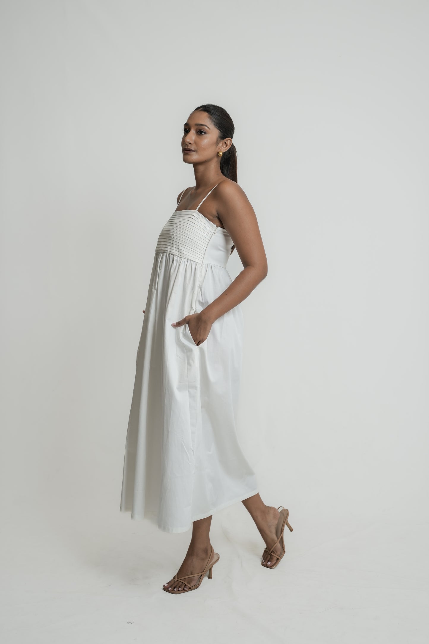 Rosmead pintuck midi dress