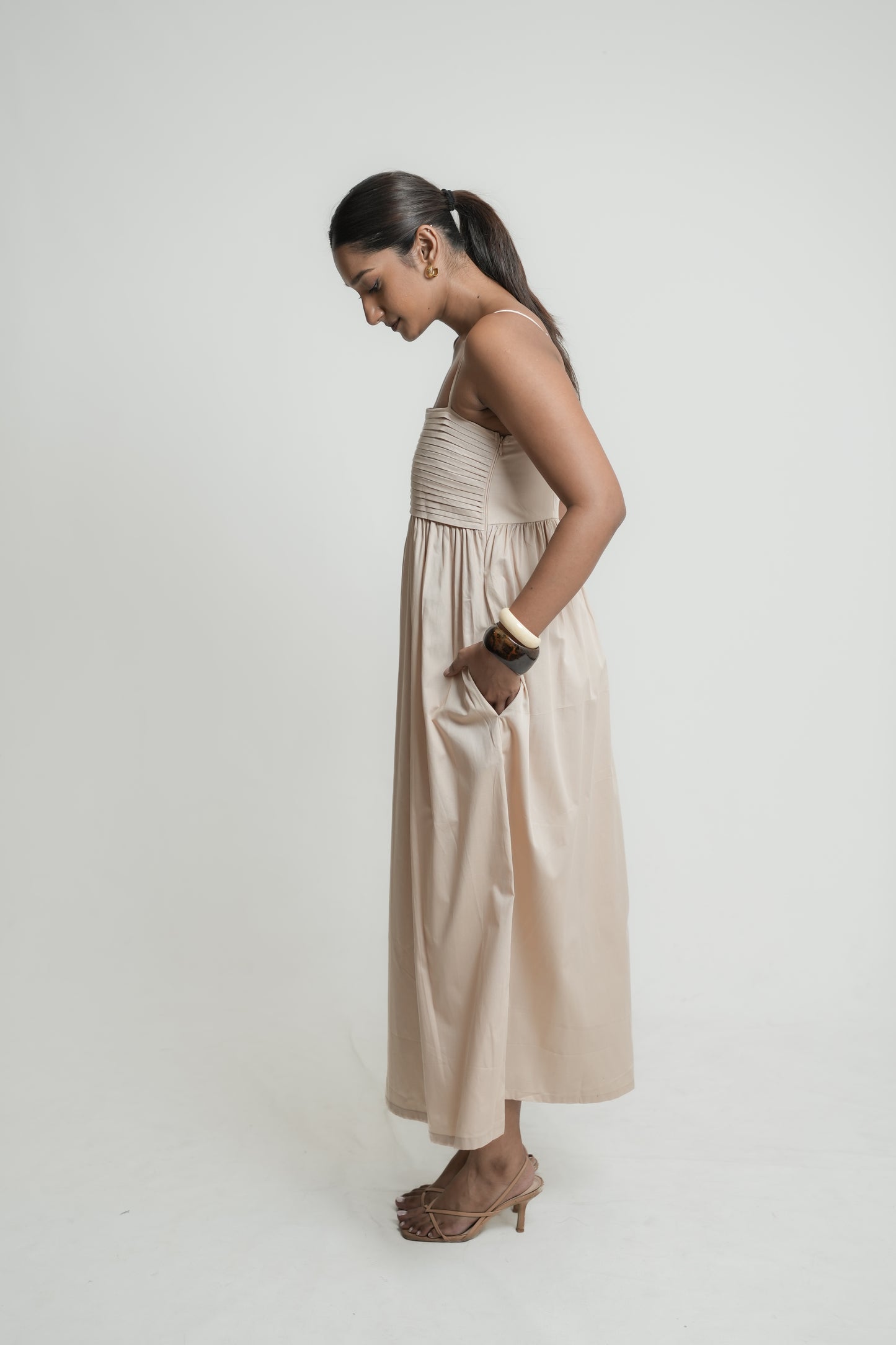 Rosmead pintuck midi dress